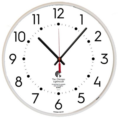 12.75" Quartz Low-profile Wall Clock White - The Chicago Lighthouse