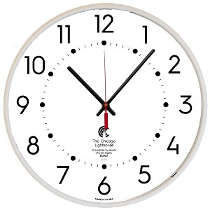 The Chicago Lighthouse 12.75" Quartz Low-profile Wall Clock White : Modern Round Analog Indoor Timepiece - 1 of 4