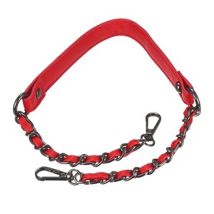 Unique Bargains Metal Corrosion-Resistant PU Leather Purse Flat Chain Strap 2 Pcs - 1 of 3