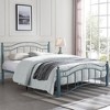 JUJABU Queen Size Metal Bed with Wavy Headboard & Footboard - 3 of 4