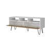 53.8" Melamine TV Stand with 2 Doors, Open Storage, Hairpin Legs, and Scratch-Resistant Surface for Living Room and Bedroom - 3 of 4