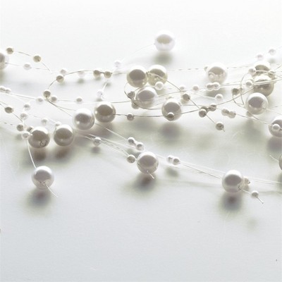 Sullivans Cream Ivory Bead Garland 60"L Off-White