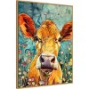 Amanti Art Cow in Flowers by Justyna Jaszke Framed Canvas Wall Art - 2 of 4