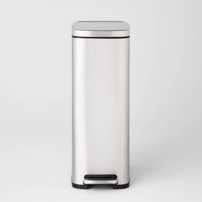 Simplehuman 6l Stainless Steel Semi-round Step Trash Can White : Target