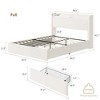 Full Size Boucle Bed Frame with Storage Headboard, Charging Station and LED Lights - 2 of 4