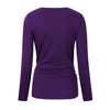 Maternity Shirt Side Button and Ruched Maternity Tunic Tops - 4 of 4