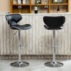 DSVIMOY Counter and Bar Stool Airlift Adjustable Swivel Barstool Set for Modern Kitchens, Black, 24"*19.63"*13.6" - 2 of 4