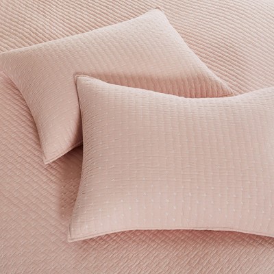 Blush Cotton Full Reversible Quilt Set