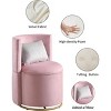 Velvet 360° Swivel Accent Chair with Storage Function, Velvet Curved Chair with Gold Metal Base for Living Room Bedroom Nursery Room - 3 of 4