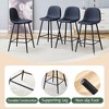 Vynxaria Modern Black PU Bar Chairs Set of 2 - 4 of 4