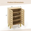 Costway 4-Tier Wooden Shoe Storage Cabinet with Doors Removable Shelves for Entryway - 3 of 4