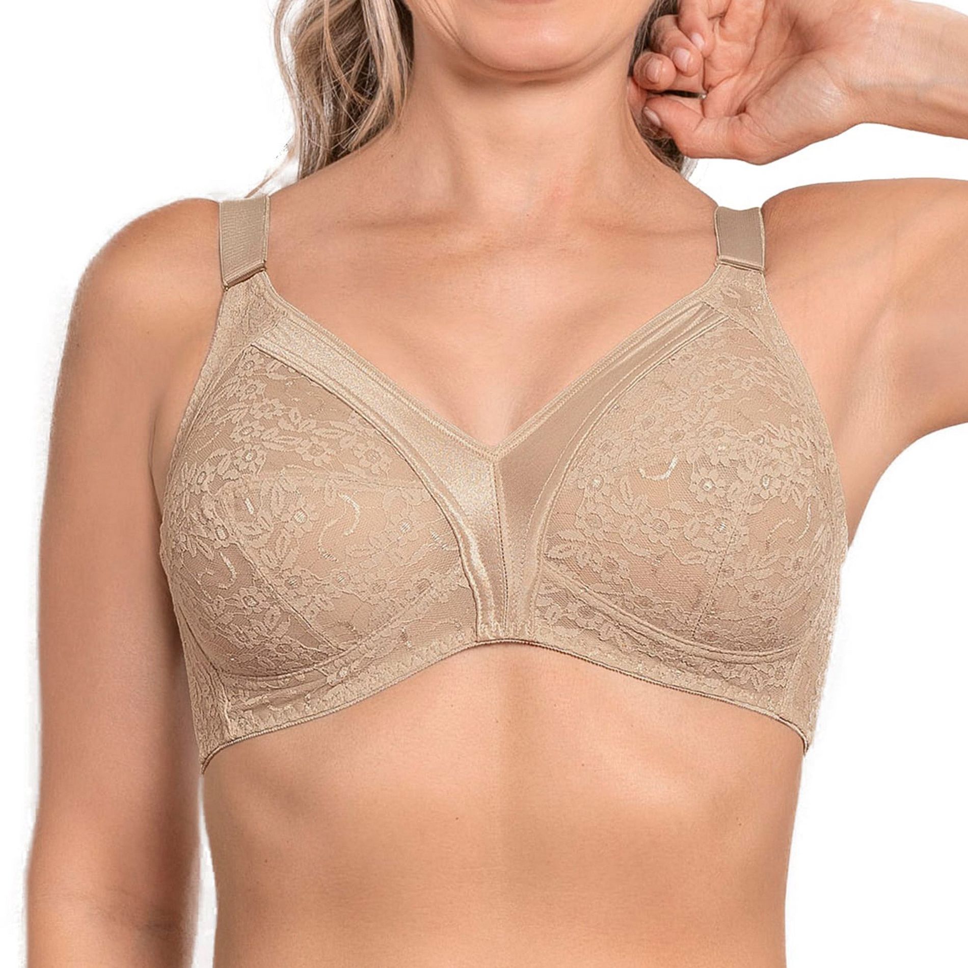 LeSensuel Full Coverage Bra Lace Smoothing Womens Bras - Beige 40B