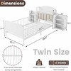 QingMoon Twin Bed Frame for Kids, Metal Platform Bed Frame with Light, Modern Twin Size Beds with Rails and Storage Headboard for Girls & Boys - 4 of 4