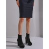 Allegra K Women's Round Toe Zip-Up Faux Velvet Block Heels Ankle Boots - 2 of 4