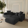 WJShome Modular Sectional Sofa Couch,Corduroy 102" LoveSofa,L Shape Sofa,Convertible Couches with 4 Pillows,Cushion Covers Removable - 3 of 4