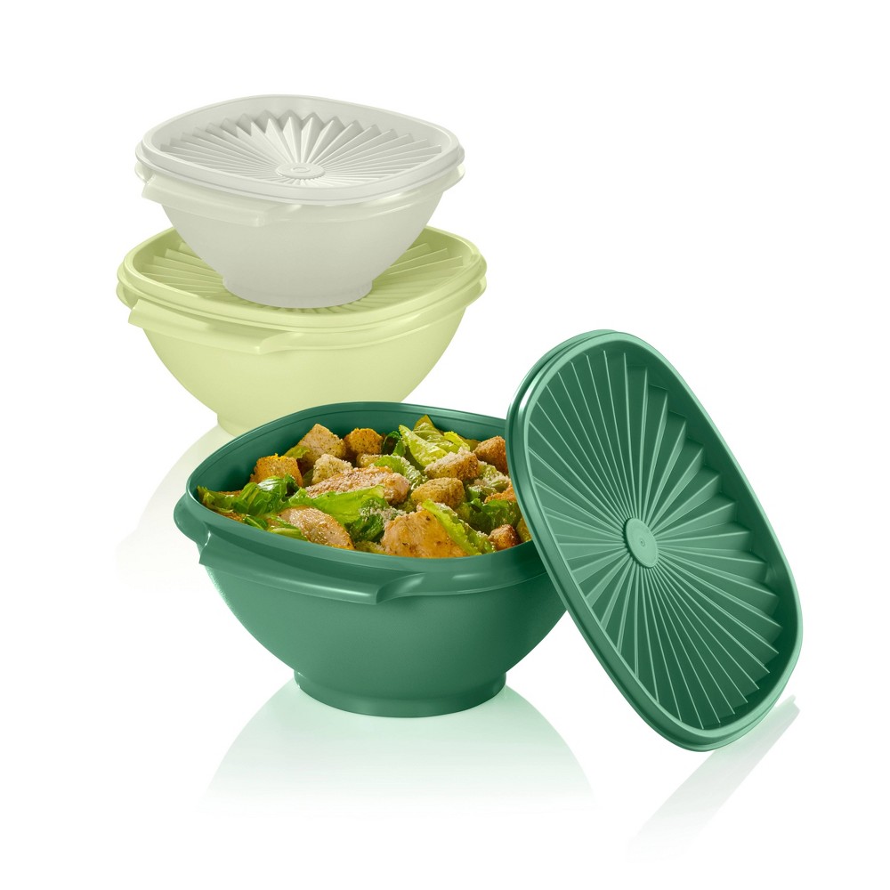 Photos - Food Container Tupperware 6pc  Heritage Bowl Food Storage Container Set Assorted Green: Dishwasher-Safe, Polypropylene & Polyethy (Set of 3)