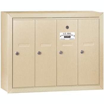 Salsbury Industries 3504SSP Surface Mounted Vertical Mailbox with Master Commercial Lock, Private Access and 4 Doors, Sandstone