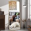Beautyolove 64"L x 21"W Rounded Corner Aluminum Frame Full Body Floor Mirror - 4 of 4