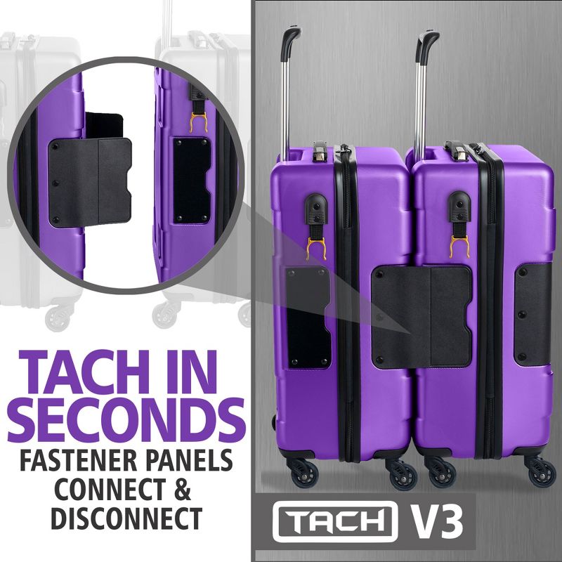 TACH V3 Connectable Hardside Suitcase Luggage Bags w/ Spinner Wheels, 3 of 9