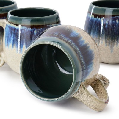 Lexington 4-Piece 20 oz Blue Multi Ceramic Mug Set