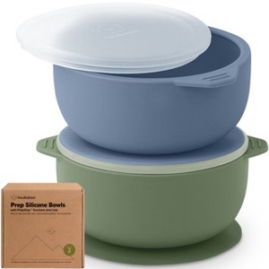 2-Pack Prep Baby Bowls with Suctions & Lids, Silicone Bowls for Baby Boy, Girl, Toddler Suction Bowl, Kids Bowl BPA-Free - 1 of 4