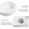 SEVOBAL Bathroom Sinks Oval Ceramic Vessel Sink Shatterproof Gloss Finish No Faucet Hole with Drain for Small Countertops, White, 21.3"*18"*8.9" - 2 of 4