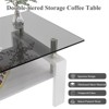 RISOKEYS Rectangle Coffee Table - Tempered Glass Top with MDF Layer, Modern Coffee Table with Storage Shelf for Living Room - 4 of 4