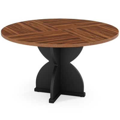 Tribesigns 47-Inch Farmhouse Round Dining Table for 4-6 People for Kitchen