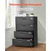 VEVOR 4 Drawers Metal File Cabinet, Vertical Filing Cabinet with Lock and Adjustable Hanging Rod, Tall Filing Storage Cabinets, Black - 3 of 4