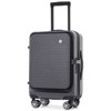 20 Inch Carry-on Luggage, Front Open Lightweight Suitcase with Front Pocket, USB Port, and 1 Portable Carrying Case 4A, Gray -ModernLuxe - 4 of 4