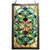 CHLOE Lighting HEATHER Tiffany-glass Victorian Window Panel 17x28 - 2 of 2