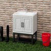 Lyngins Bathroom Vanity with Sink & Aluminum Gunmetal Faucet, Freestanding Bathroom Cabinet with Storage Doors & Open Iron Shelf for Outdoor-Ready - 2 of 4