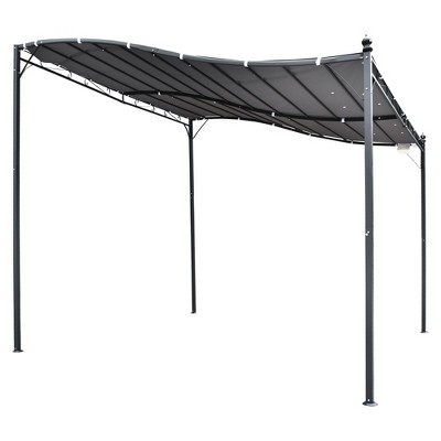 Outsunny Gray Steel Outdoor Pergola Gazebo with Weather-Resistant Canopy