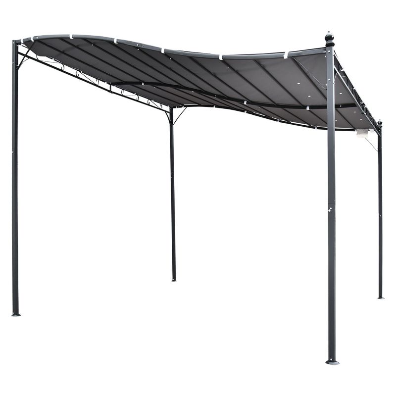 Outsunny Steel Outdoor Pergola Gazebo, Patio Canopy with Weather-Resistant Fabric and Drainage Holes, 4 of 8