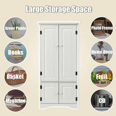 White MDF 49" Accent Cabinet with Adjustable Shelves