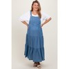 Pinkblush Blue Chambray Overall Tiered Maternity Plus Midi Dress - 2 of 3