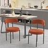 Velvet Dining Chairs Set Of 2, Mid-Century Modern Dining Room Chairs, Curved Backrest Chair With Metal Legs - 2 of 4