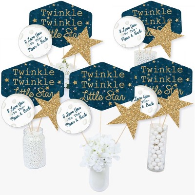 Big Dot of Happiness Twinkle Twinkle Little Star - Baby Shower or Birthday Party Centerpiece Sticks - Table Toppers - Set of 15