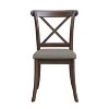 CAVINAS Cross-Back Dining Chairs Set of 2, Fabric Upholstered Kitchen Side Chairs with Rubber Wood Frame - 3 of 4