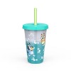 Zak Designs 4pk 16.5 fl oz Plastic Bluey Straw Tumbler Set: Kids & Toddler Cups, Dishwasher-Safe, Multicolor - 4 of 4