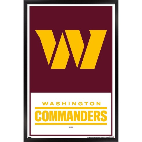 Trends International NFL Washington Commanders - Logo 22 Wall Poster,  22.375 x 34, Black Framed Version