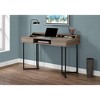 Vynxaria Modern 48" Brown Laminate Computer Desk with Black Metal Frame Storage Drawers for Home Office Laptop Work - 3 of 4