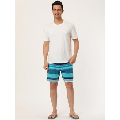 INSPIRE CHIC Men's Summer Drawstring Contrast Color Blue Swim Shorts Blue 32 — фото 3