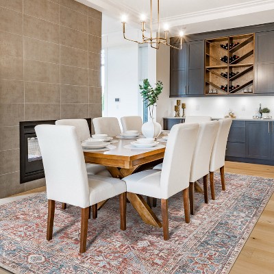 Red and Blue Medallion Flat Woven 8' x 10' Area Rug