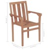 vidaXL 2X Solid Teak Wood Patio Chairs with Anthracite Cushions Garden Wooden Outdoor Chairs - 3 of 4