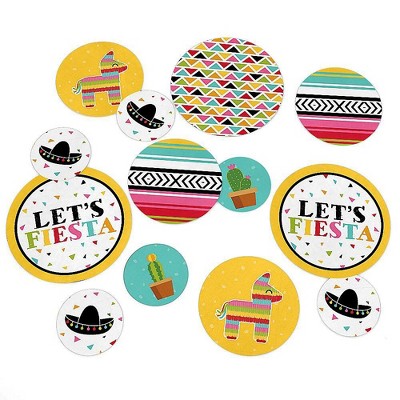 Big Dot of Happiness Let's Fiesta - Mexican Fiesta Party Giant Circle Confetti - Party Decorations - Large Confetti 27 Count