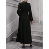 Womens Dress Lantern Sleeve V Neck Elegant Casual High Slit Maxi Dress - 3 of 3