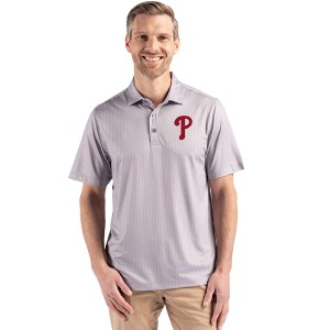 Philadelphia Phillies Cutter & Buck Pike Eco Shadow Check Print Recycled Mens Polo - 1 of 1
