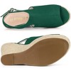 Allegra K Women's Slingback Peep Toe Espadrilles Platform Wedge Heels Sandals - 4 of 4