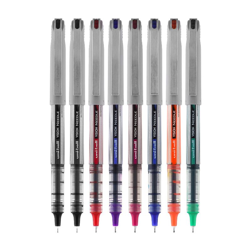 uni-ball uniball Vision Needle Rollerball Pens Fine Point 0.7mm Assorted Ink 8/Pack (1734916), 3 of 10
